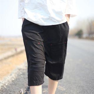 Embroidered Drop Crotch Shorts