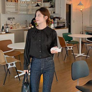 Balloon-sleeve Layered Sailor-collar Blouse