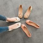 Genuine Leather Buckled Ballet Flats