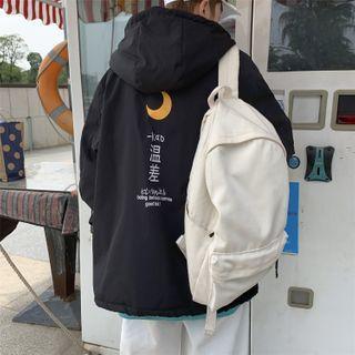 Fleece Printed Hooded Zipped Jacket