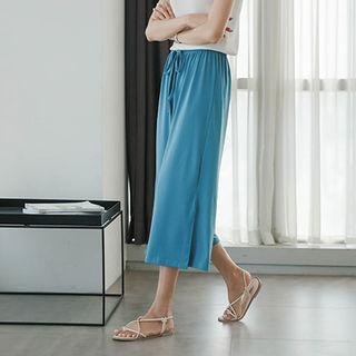 Drawstring-waist Summer Wide-leg Pants