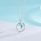 925 Sterling Silver Faux Crystal Pendant Necklace Ns242 - One Size