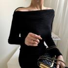 Off-shoulder Long Fit & Flare Dress