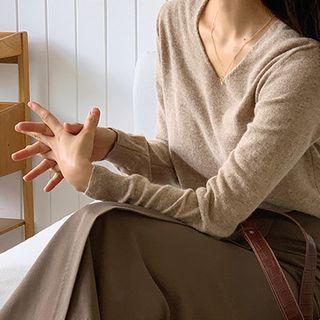 V-neck Knit Top In 10 Colors