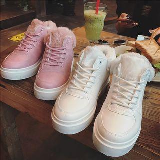 Faux-fur High-top Sneakers
