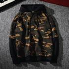 Mock Two Piece Camo Panel Hoodie