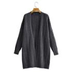 Plain Knit Jacket Gray - One Size