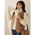 Patch-pocket Snap-button Quilted Vest