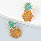 Pineapple Rhinestone Alloy Earring 1 Pair - Orange & Green & Yellow - One Size