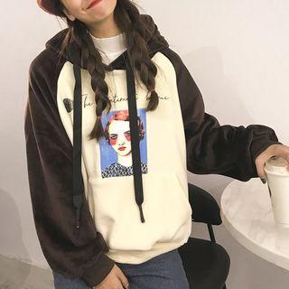 Print Raglan-sleeve Hoodie