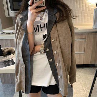 Notch Lapel Panel Cardigan
