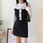 Textured H-line Mini Skirt