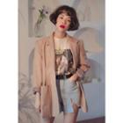 Belted 3-button Longline Blazer