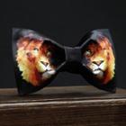 Lion Print Bow Tie