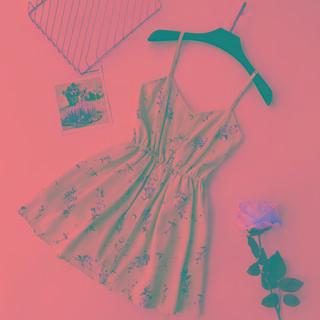 Spaghetti Strap Cowl-neck Floral Print A-line Mini Dress