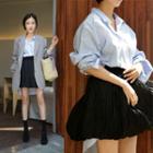Frill-trim Crinkled Miniskirt