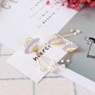 Faux Pearl Ufo Brooch / Earring