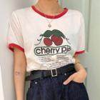 Cherry-printed Ringer T-shirt
