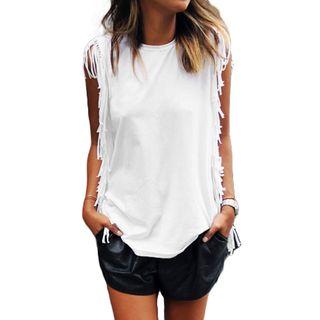 Fringed Trim Tank Top