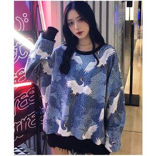 Crane Print Sweatshirt