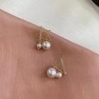 Faux Pearl Alloy Star Earring Gold - One Size