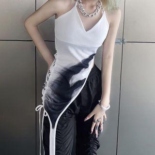 Tie Dye Asymmetrical Halter Top