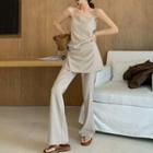 Spaghetti Strap Mini Dress / Boot-cut Pants