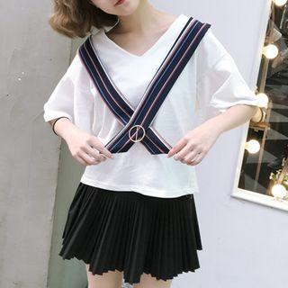 Chevron Elbow-sleeve T-shirt