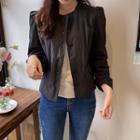 Puff-shoulder Dual-pocket Jacket
