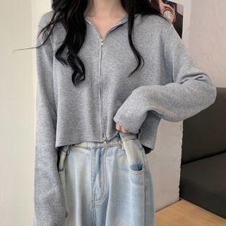 Hooded Long-sleeve Cropped Jacket