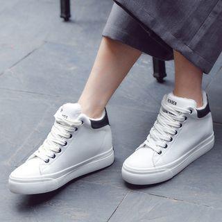 Platform High-top Fleece-lined Sneakers