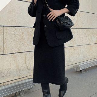 H-line Midi Wool Skirt