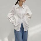 Two-way Slit-back Shirt White - One Size