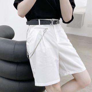 Chain Detail Plain Dress Shorts