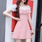 Off-shoulder Bow A-line Dress