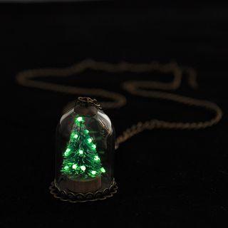 Fluorescent Christmas Tree Pendant Necklace