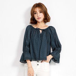 Off-shoulder Eyelet-lace Blouse