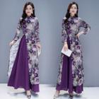 Traditional Chinese 3/4-sleeve Maxi Dress