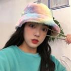 Print Chenille Bucket Hat Blue & Pink & Yellow - One Size