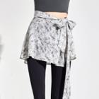 Tie-dyed Mini A-line Wrap Skirt Floral - White - One Size