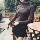 Long-sleeve Letter Embroidered Top
