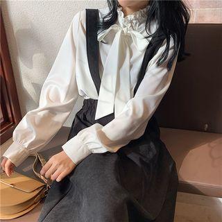 Tie-neck Blouse / Midi Jumper Skirt