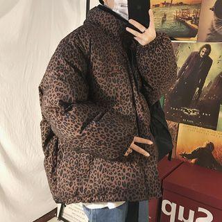 Leopard Print Loose-fit Padded Jacket
