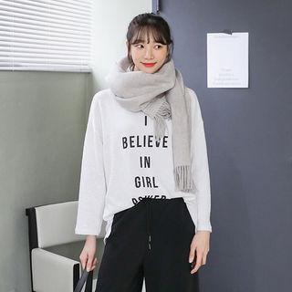 Slit-hem Lettering M Lange T-shirt