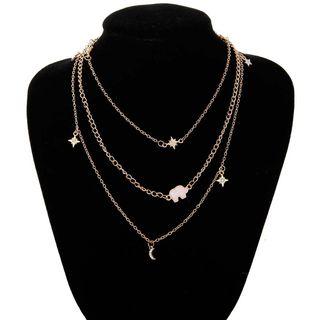 Metal Triple-layer Chain Necklace