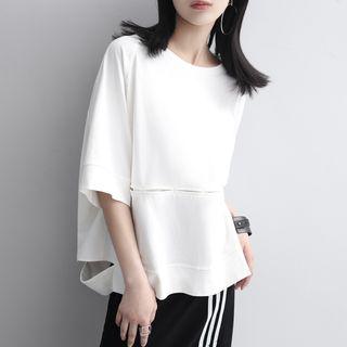 Dolman-sleeved Ripped T-shirt