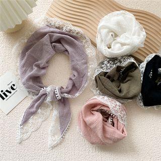 Lace Trim Triangle Scarf