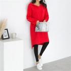 Hooded Dip-back Knit Dress