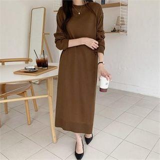 Crewneck H-line Midi Knit Dress
