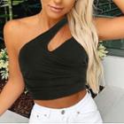 One-shoulder Cutout Cropped Tank Top